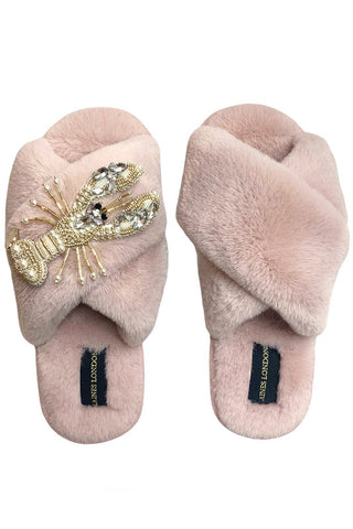 Pink Fur Slippers Real Fur Slippers Fluffy Slippers Winter 