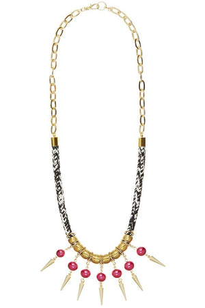 Strike Out Ageism Charity Swarovski Pink Pearl & Gold Plated Spikes Statement Necklace - Dark Horse Ornament at The Bias Cut