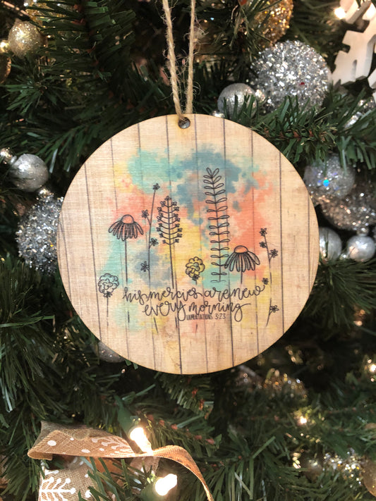 Round wooden ornaments 4” – Joetta Marie