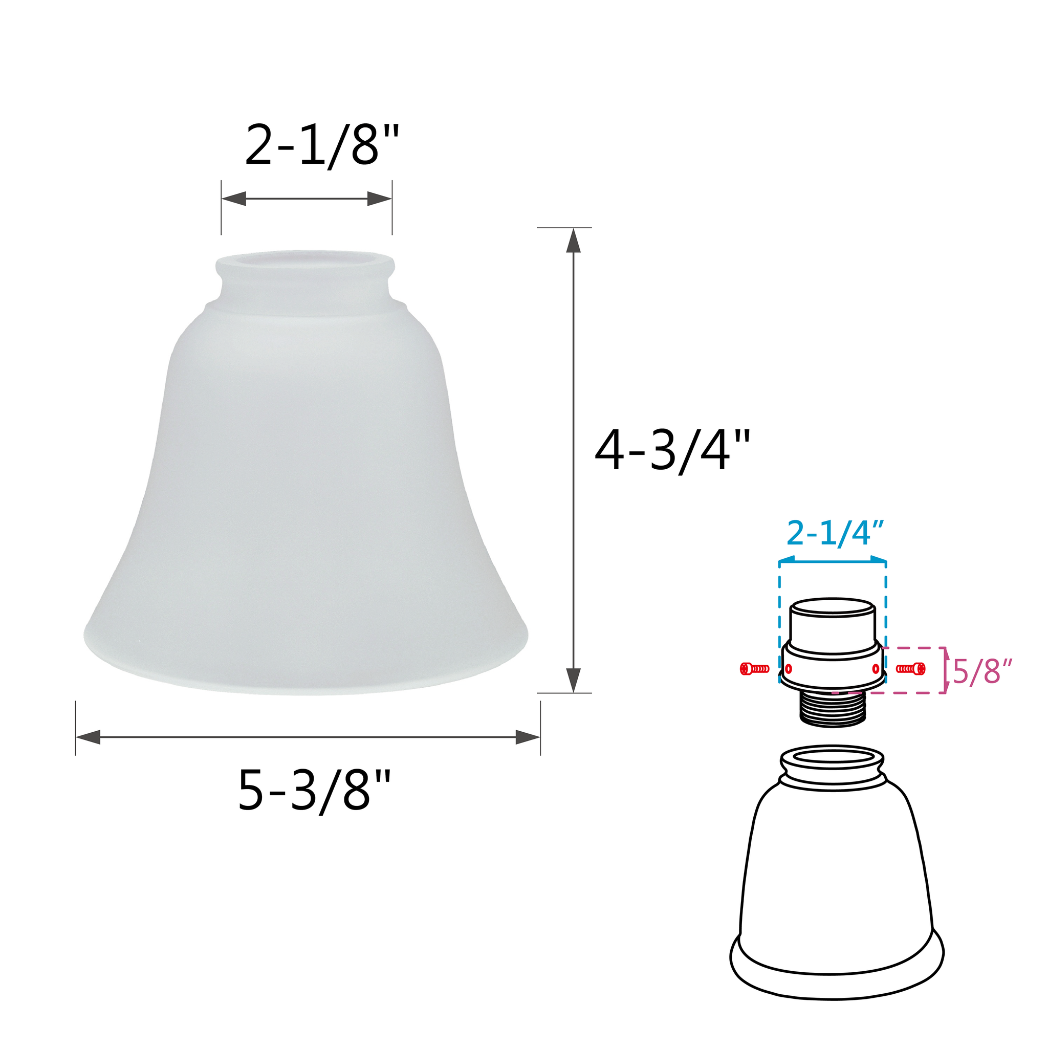 frosted glass bell shade