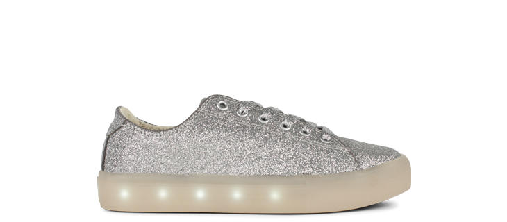 silver sparkly sneakers