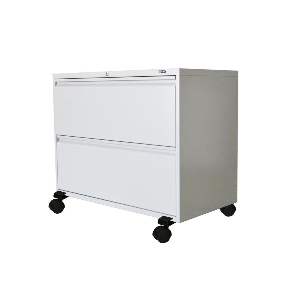 GLOBAL 2DRAWER FIXED FRONT METAL LATERAL FILE ON WHEELS OFX office