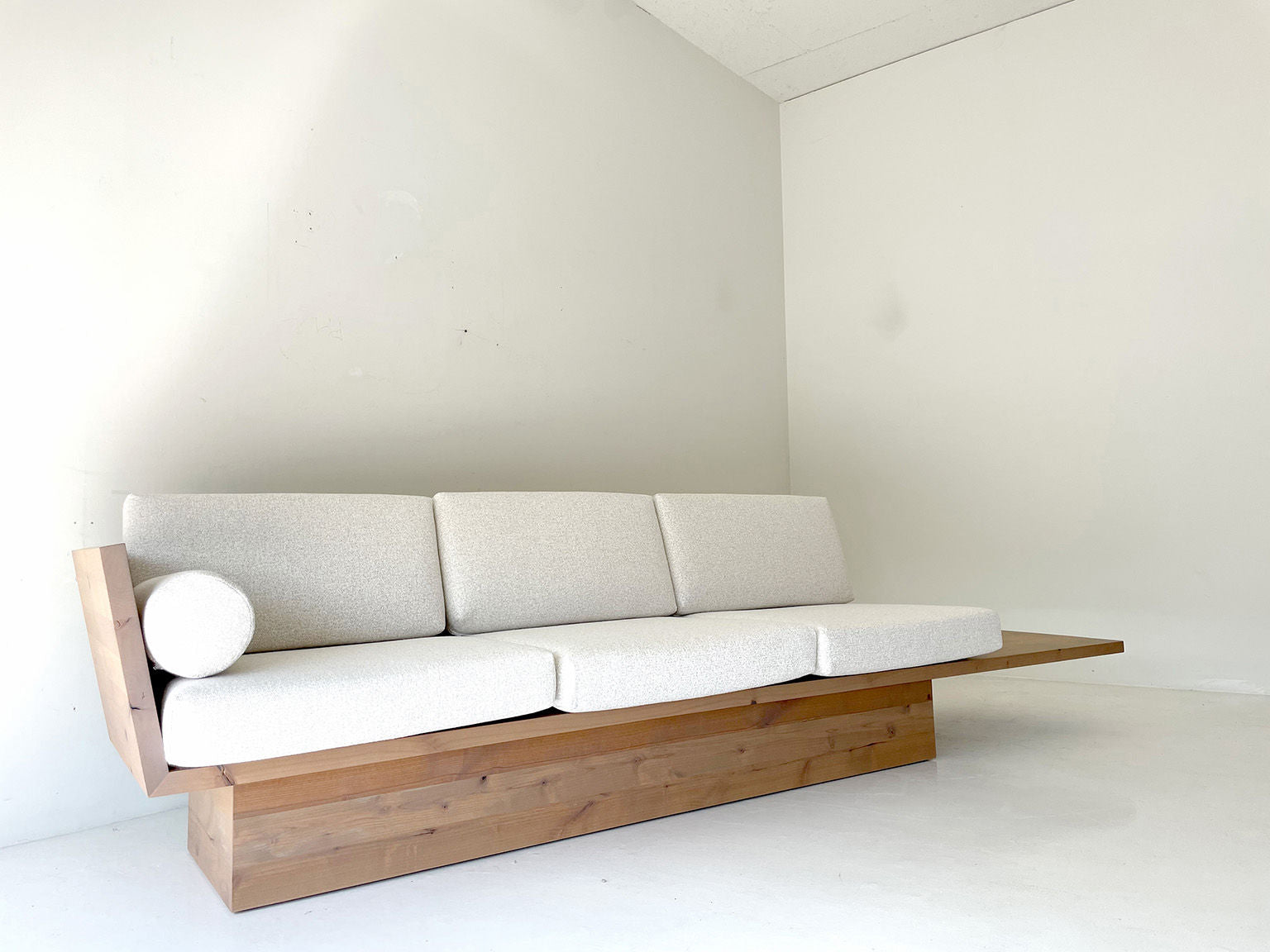 Suelo Modern Wood Sofa with Plinth Base