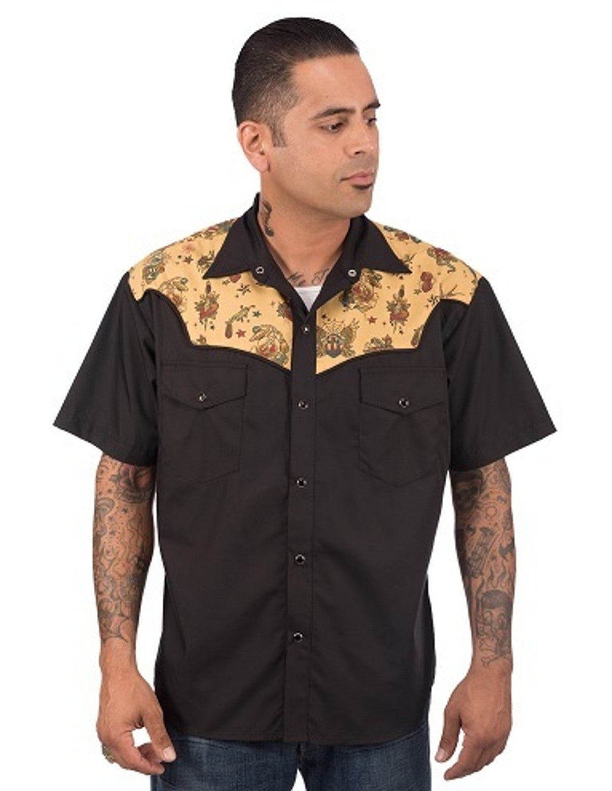 men's western snap button shirts