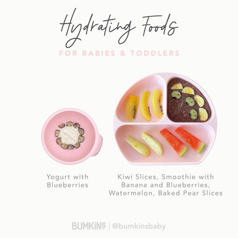 hydrating foods for toddler in plate