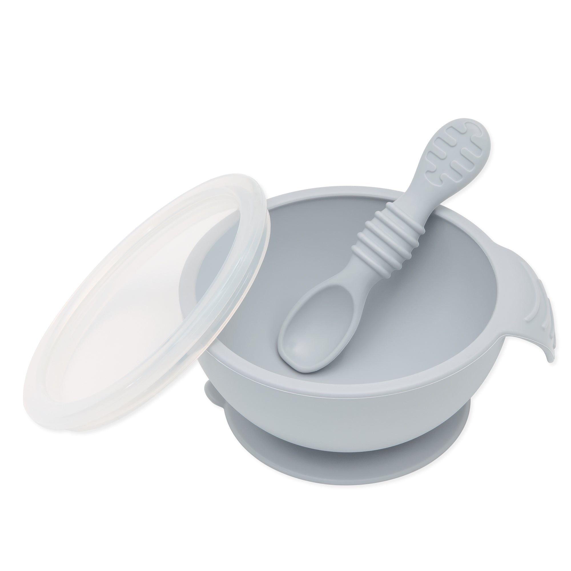 Baby's First Feeding Set, Blue Baby Bowl, Spoon & Lid