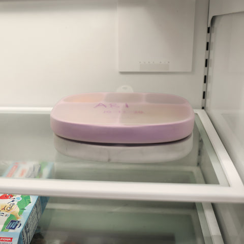 food storage plate in fridge 