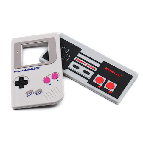 nintendo gameboy and NES controller silicone teethers