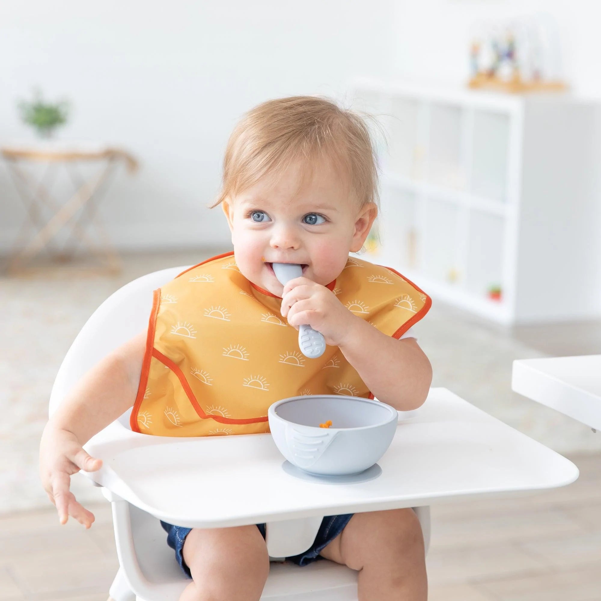 3-in-1 Silicone Toddler Sippy Cup w/ Straw & Lid in Sage