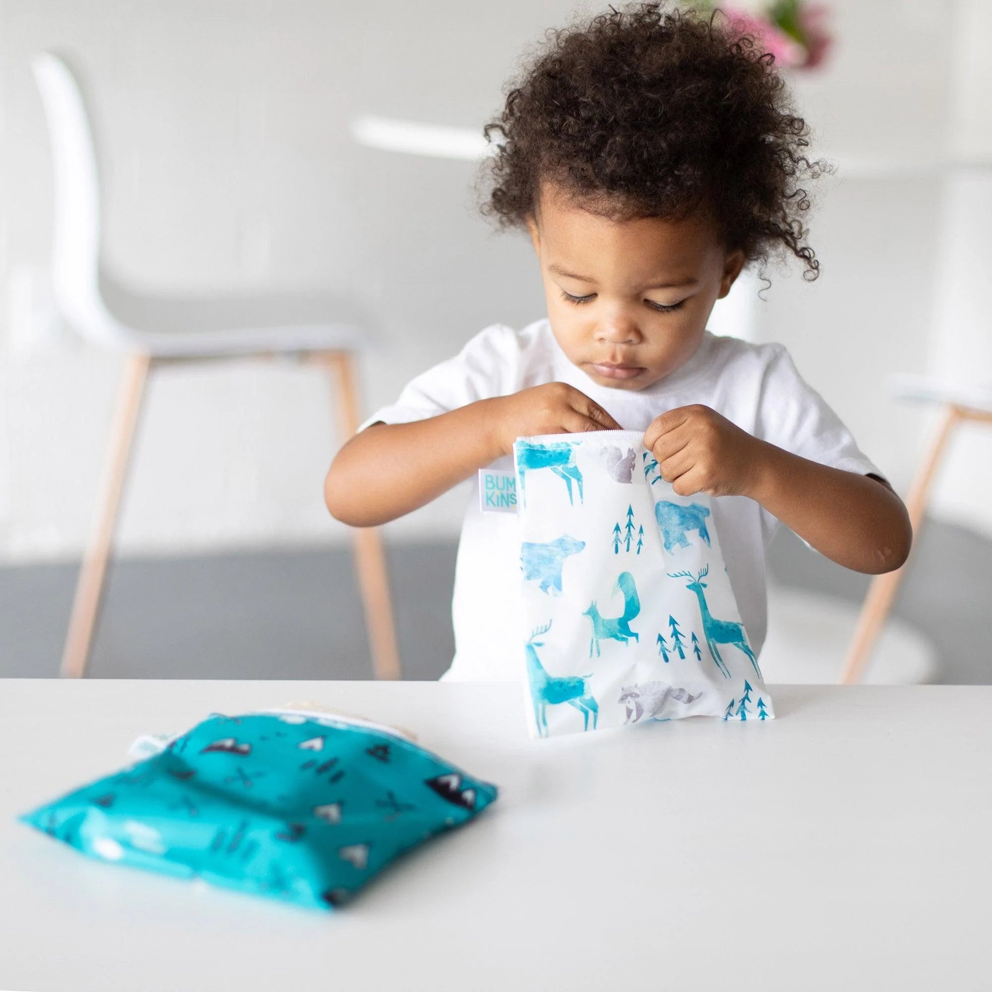 Bumkins Reusable Snack Bags Small Ocean Life & Whale Tail