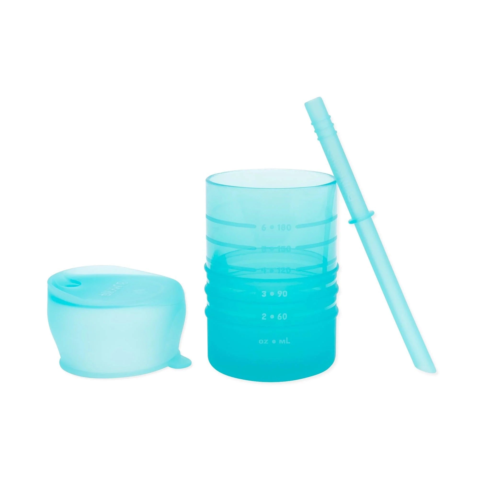 Duck Egg Blue Silicone Straw Cup, Babeehive Goods