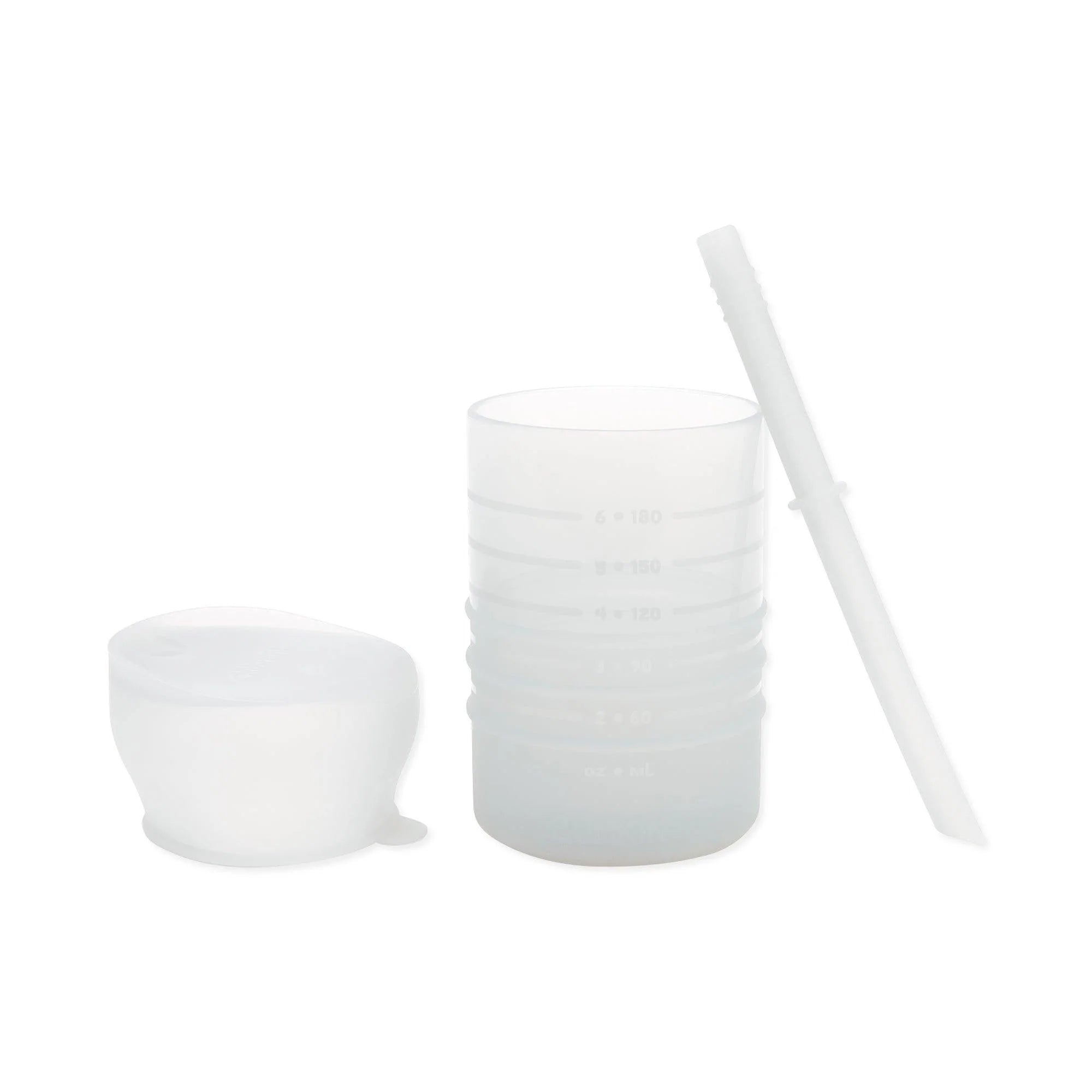 Silicone Cup with Lid + Straw, Sand by Bugandbeankids