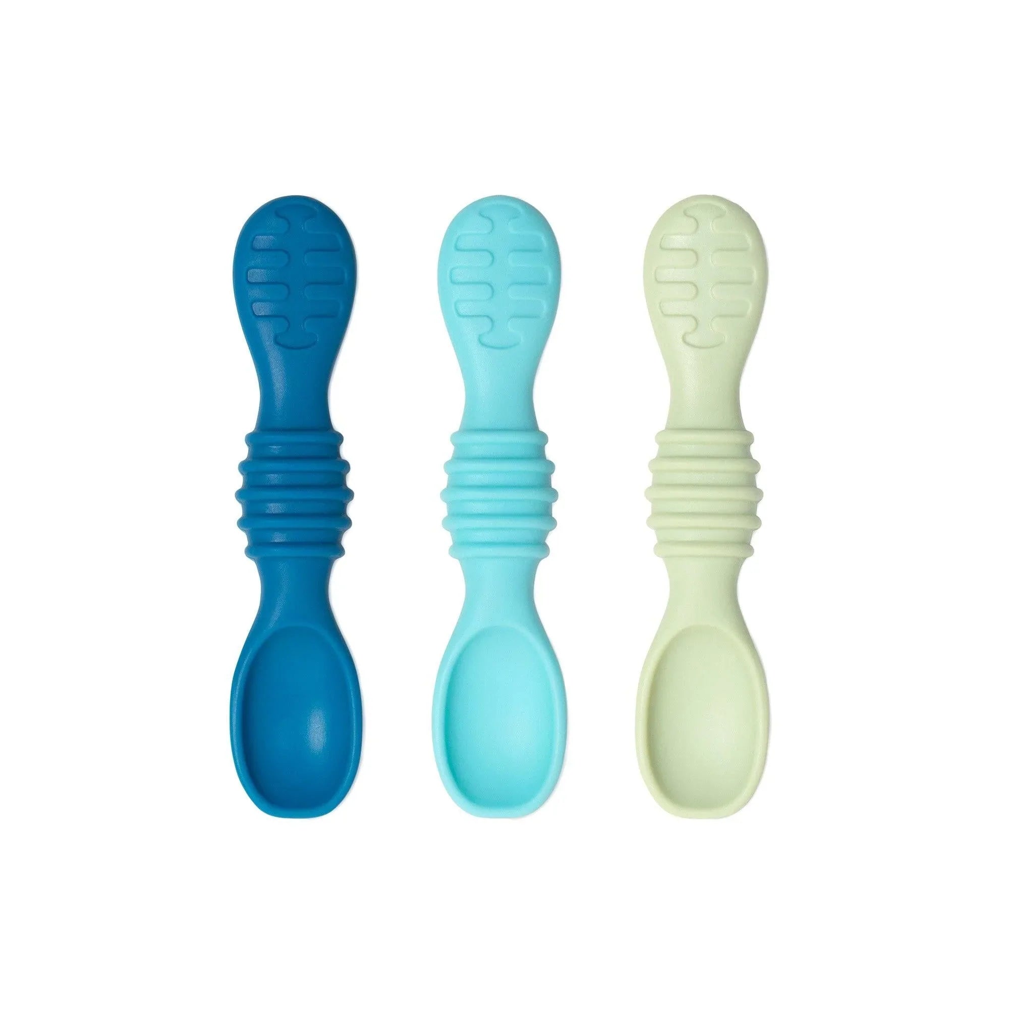 2-in-1 Silicone & Stainless Steel Feeding Spoons (3 Pack)