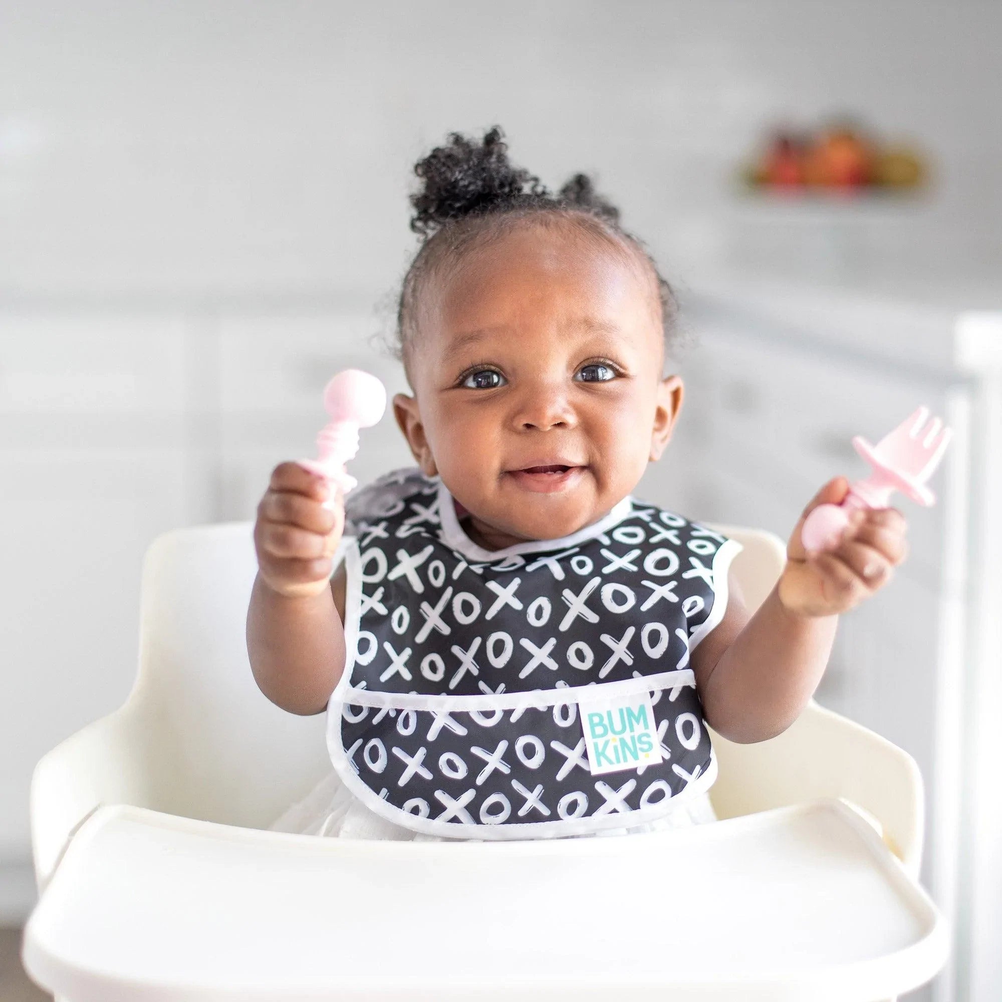 Vanilla Sprinkle Silicone Feeding Set: Baby Bowl & Training Spoon