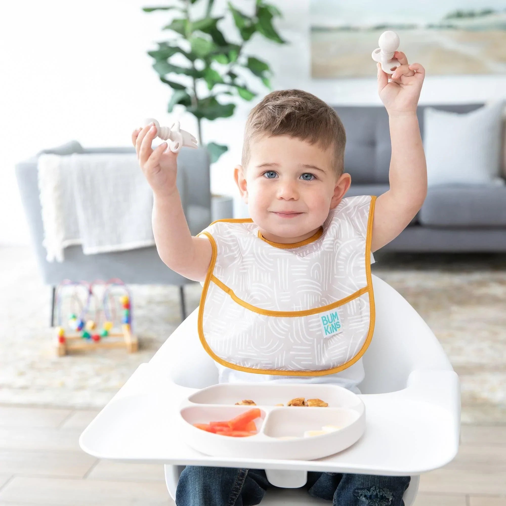 Bumkins Silicone First Feeding Baby Bowl Set - Sand - Size