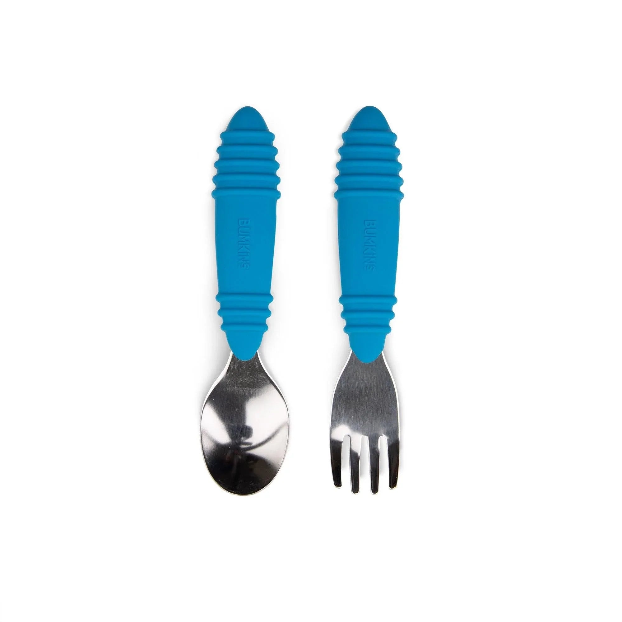 silicone toddler starter utensils spoon + fork set