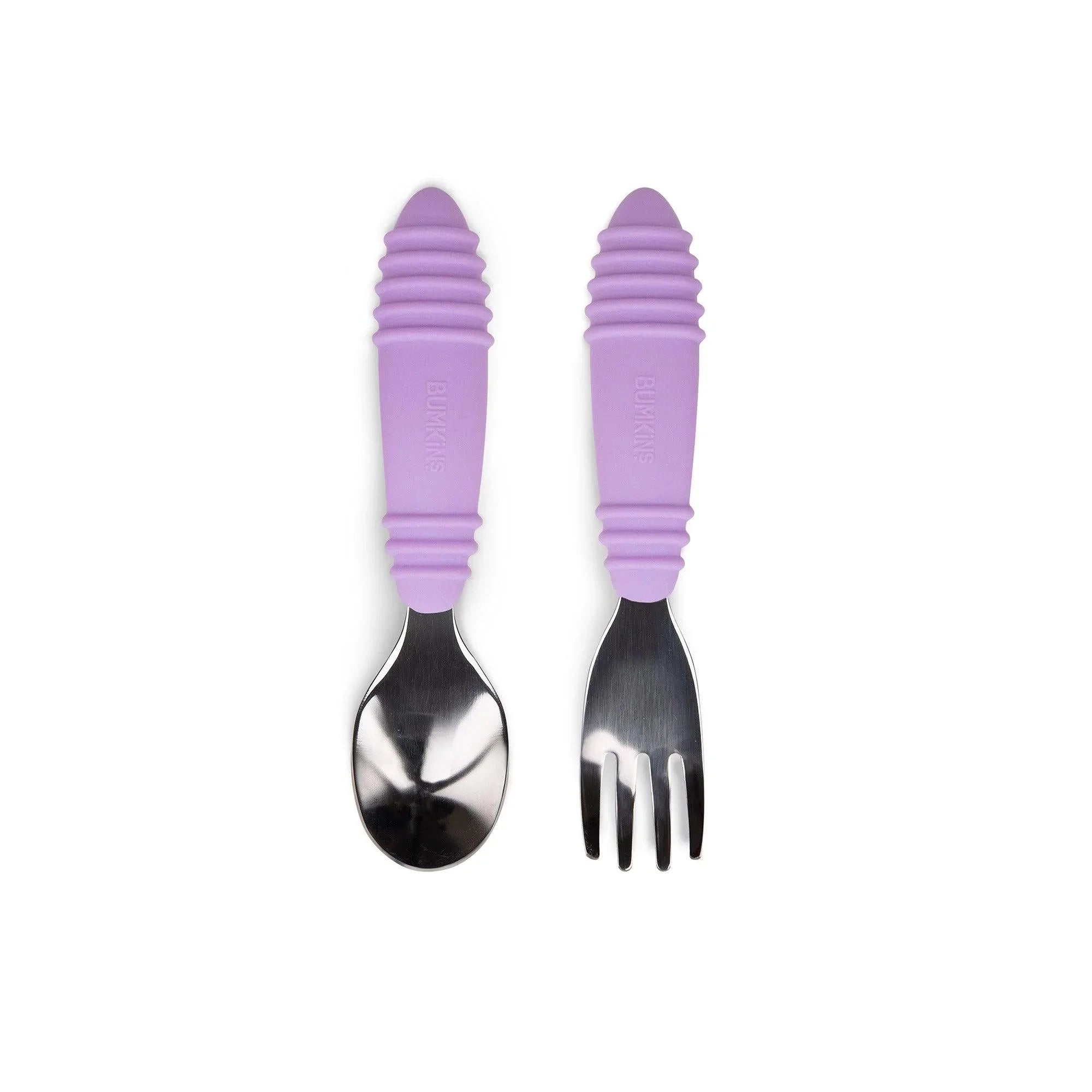 Fun Purple Children's Utensils Spoon + Fork Set