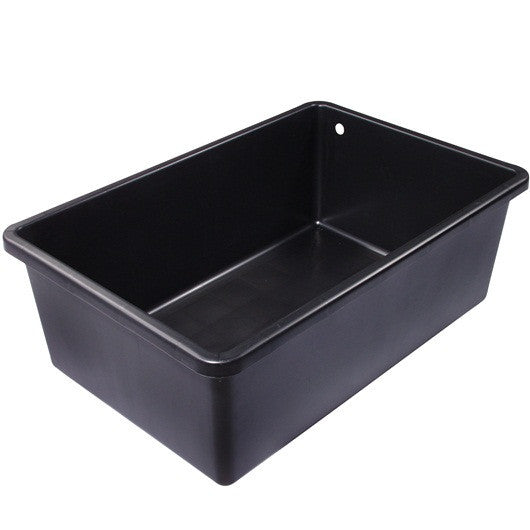 black plastic basin