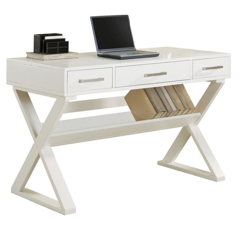 Contemporary 3 Drawer Desk With Criss Cross Legs Interior Gallerie