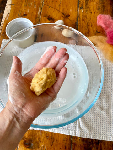 making wet-felted eggs