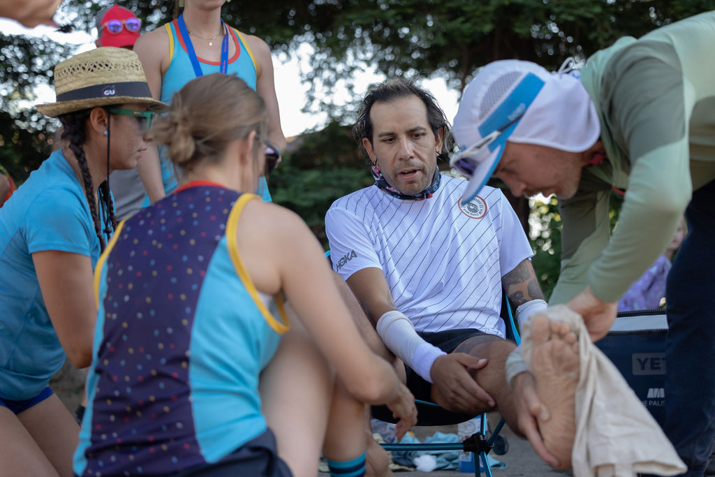 Yatika and crew at an aid station