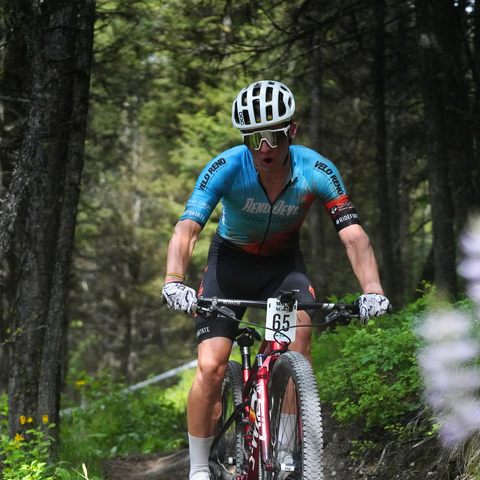 Lucas Miers riding a mountain bike