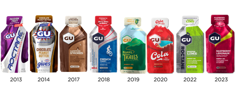 Timeline of GU Gives flavors