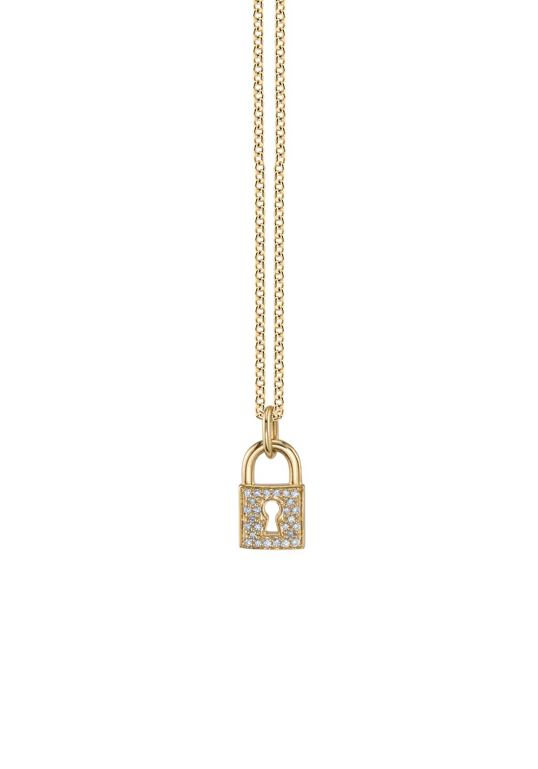 Sydney Evan 14kyg Diamond Love Lock Pendant Necklace