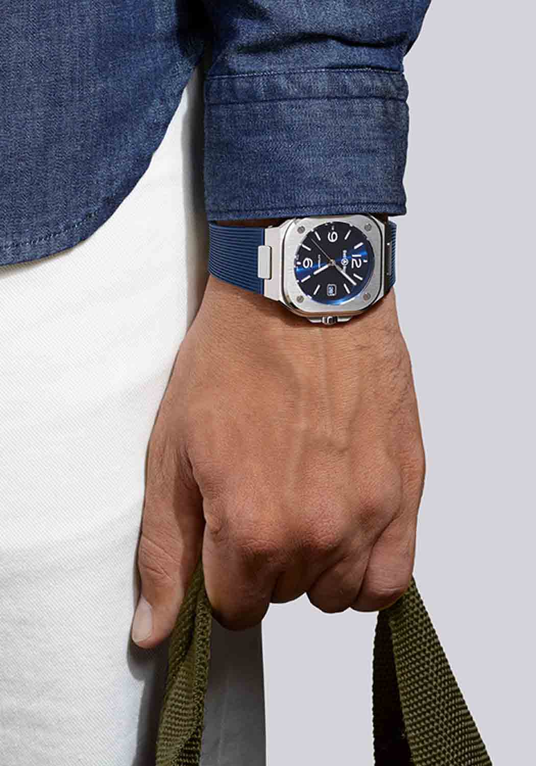 Bell & Ross BR 05 Blue Steel Rubber Strap