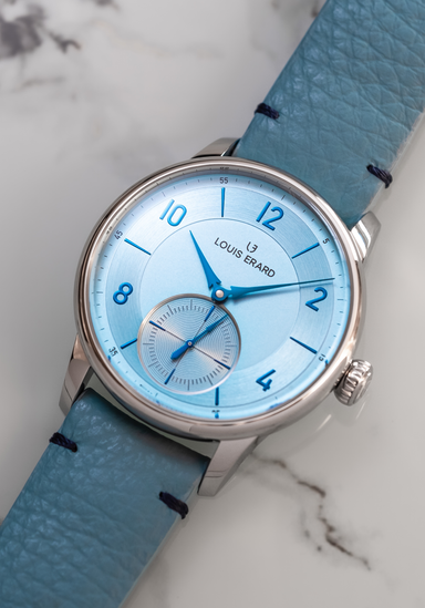 Louis Erard Héritage Blue Black Day & Date 41mm | 72288AA45.BAAC82 | Stainless Steel | 41mm | Date | Day | Leather | Men's | Women's | Luxury | Watch