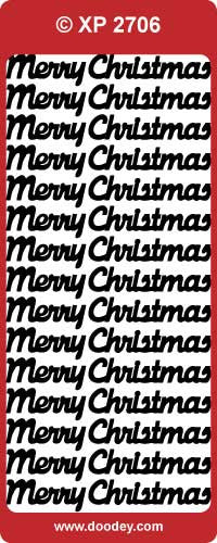 Doodey Deco Sticker Merry Christmas Various Colors European Papercrafts