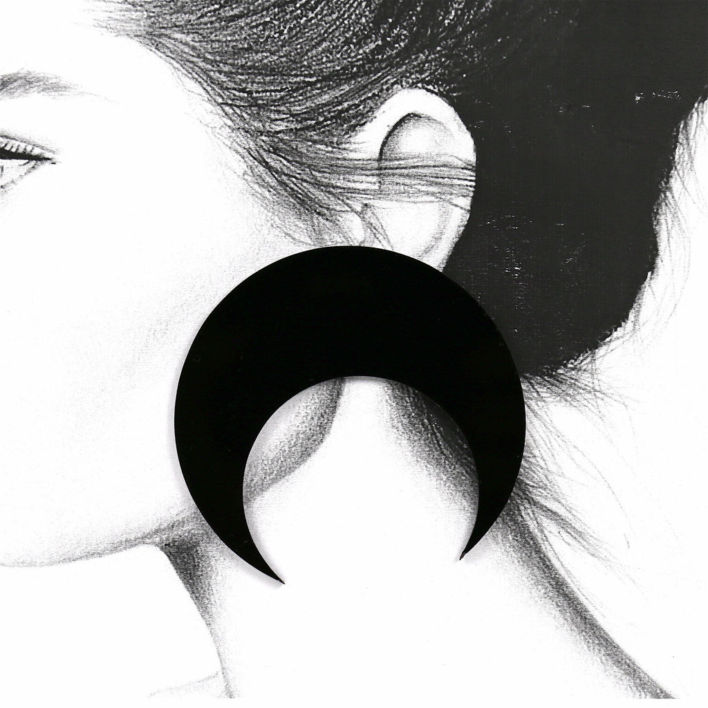 Party Boho Jewellery Black Moon Stud 