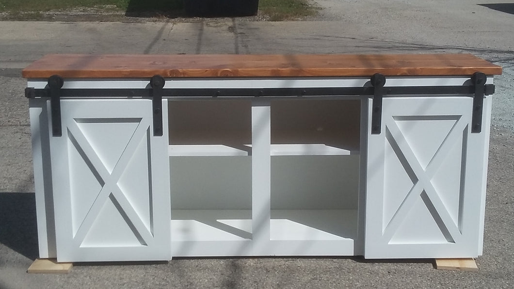 Large sliding barn door buffet