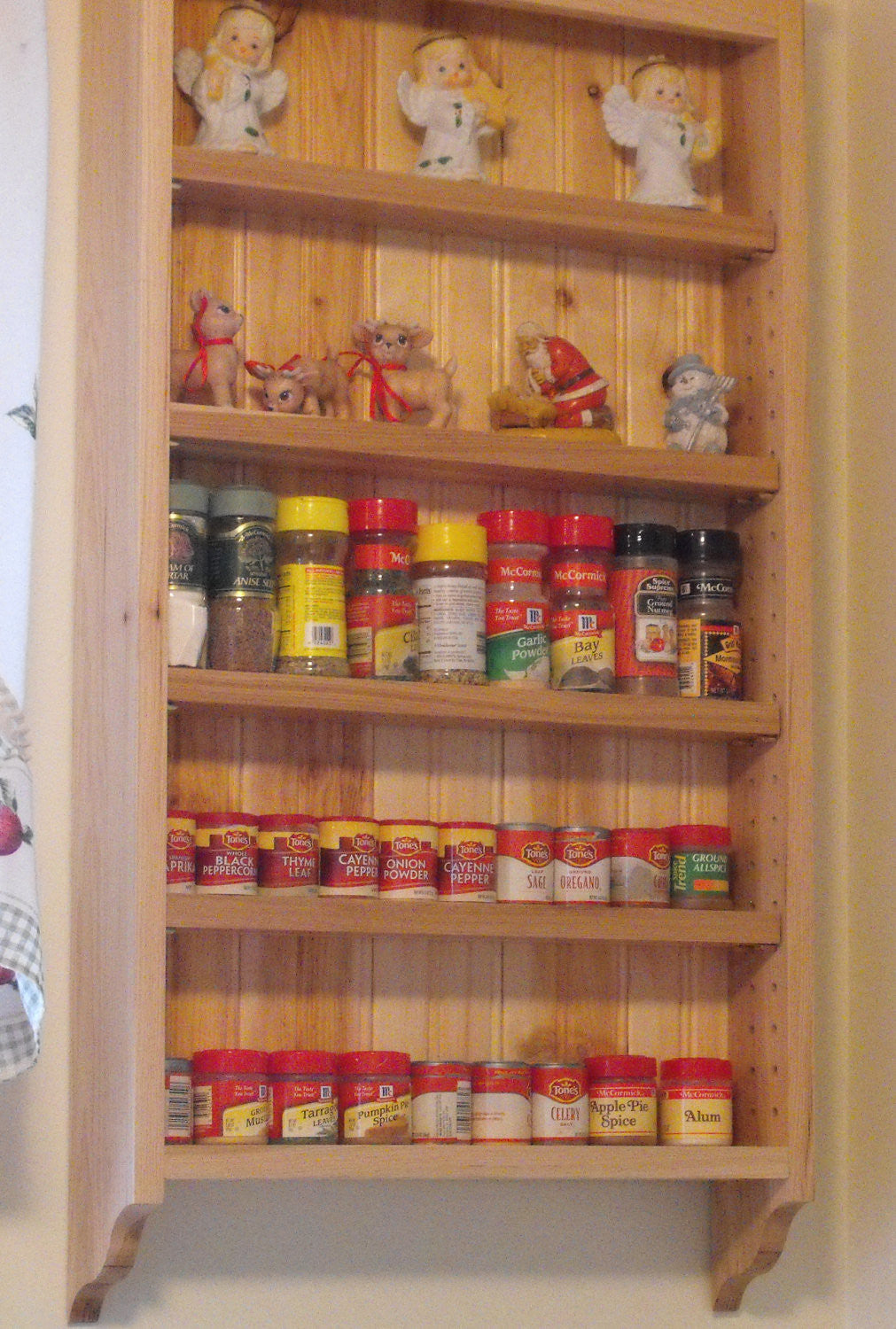 red spice racks kitchen