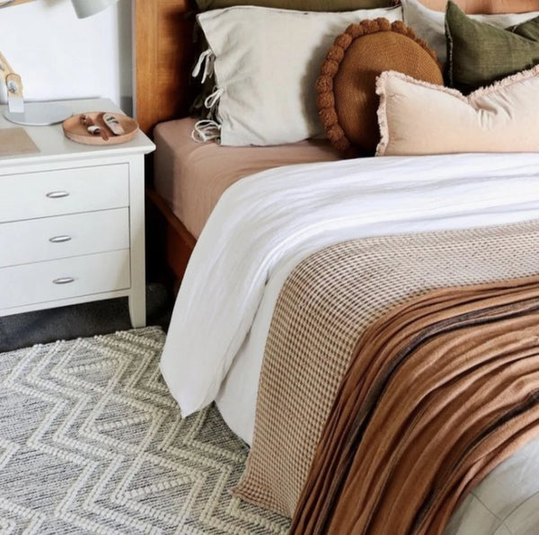 Maison Clara Wool Rug in bedroom | Simple Style Co