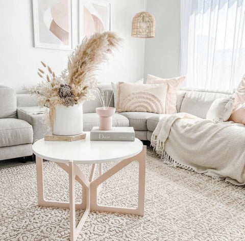 Pink rug in living room | Simple Style Co