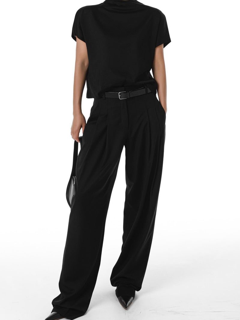 MAXI LENGTH WIDE PIN TUCK TROUSERS – MINUSEY