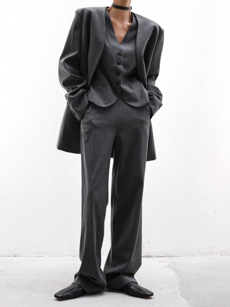 STRAIGHT FIT TAILORED TROUSERS