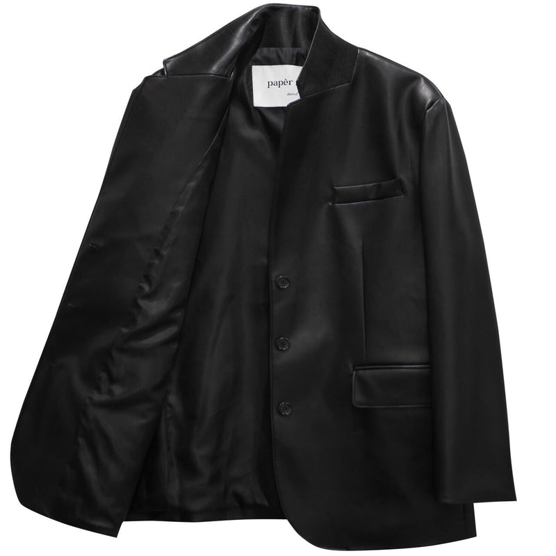 OVERSIZED VEGAN LEATHER BLAZER – MINUSEY