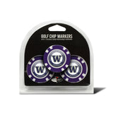 Washington Huskies Golf Chip with Marker 3 Pack - Special Order