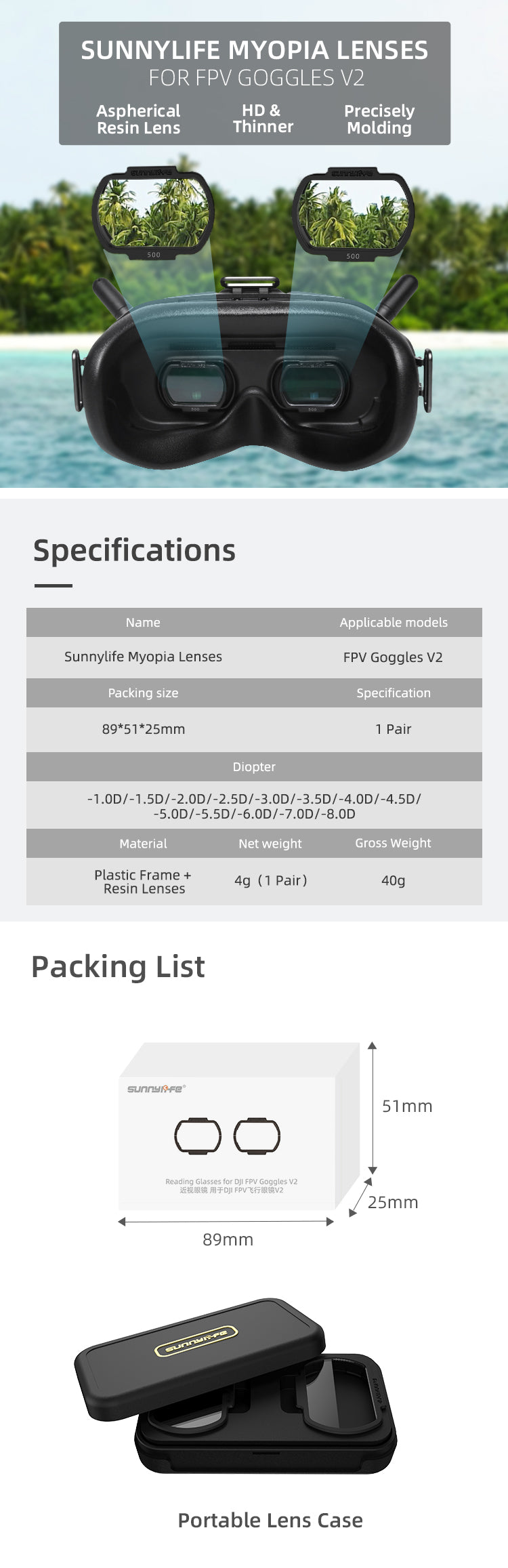 DJI Goggles 2 (Avata) Prescription Inserts - VR Lens Lab