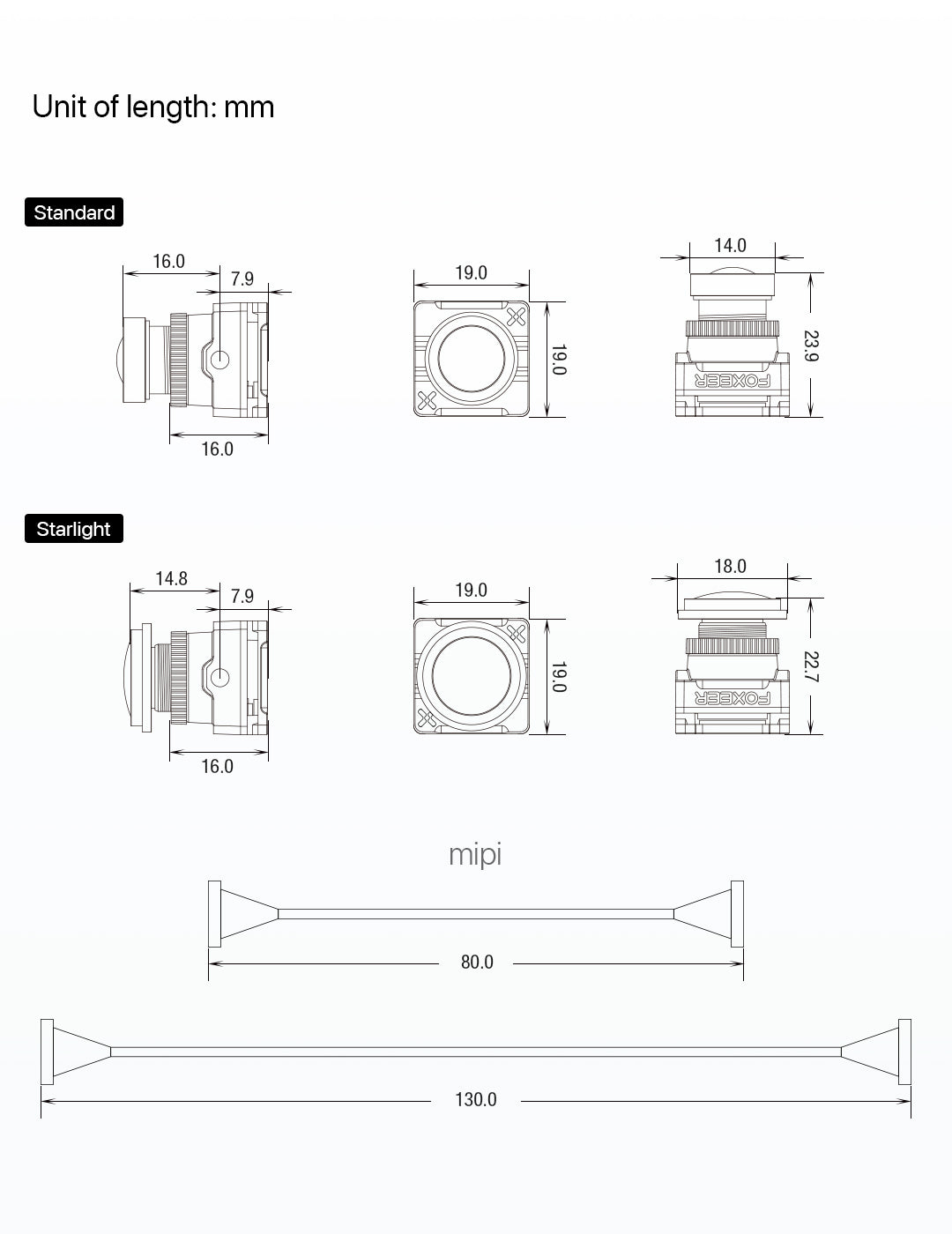 Foxeer Apollo DJI Digital 720P 60fps Low Latency FPV Camera Specifications