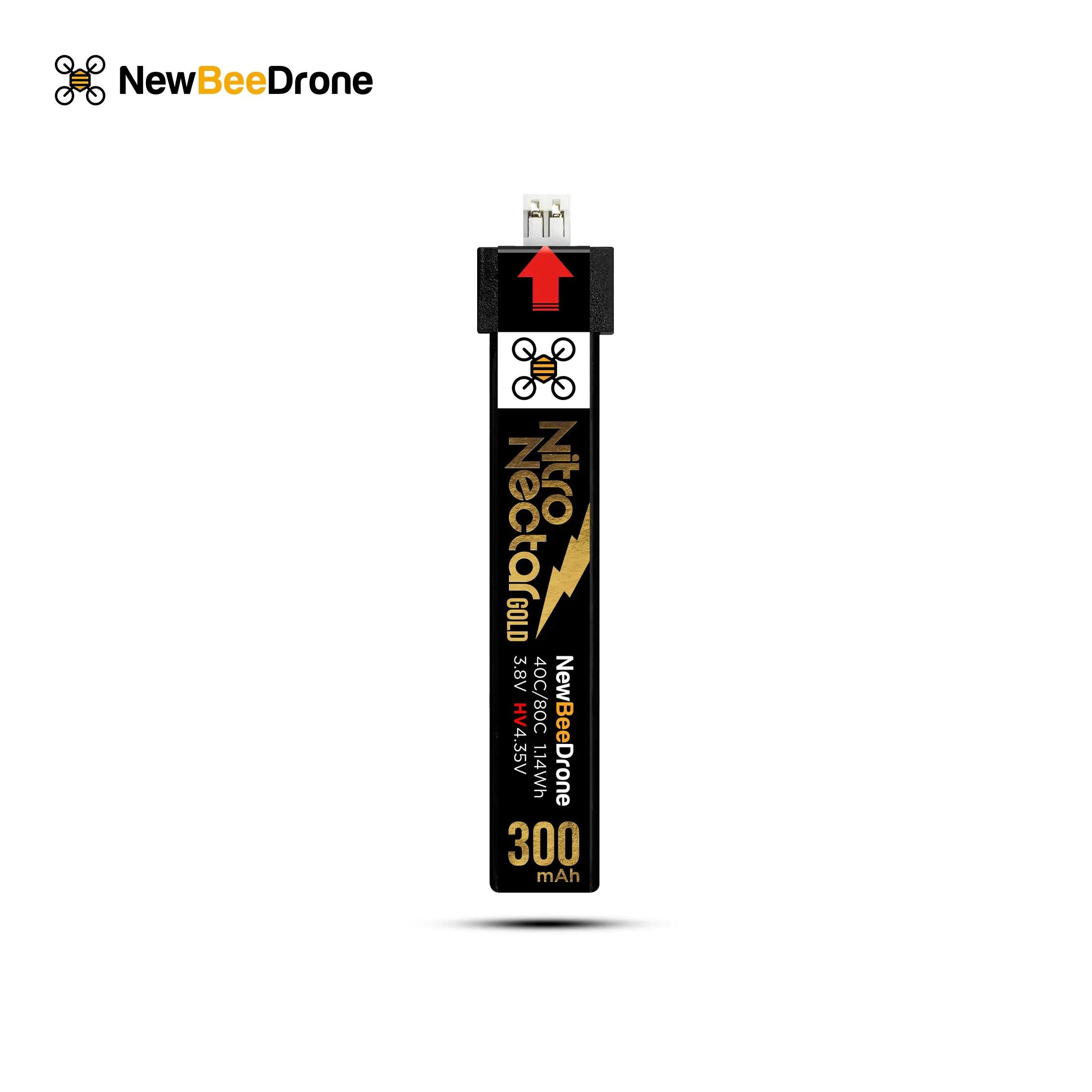 NewBeeDrone Nitro Nectar Gold 300mAh 1S HV LiPo Battery (4 Battery) - NewBeeDrone product image