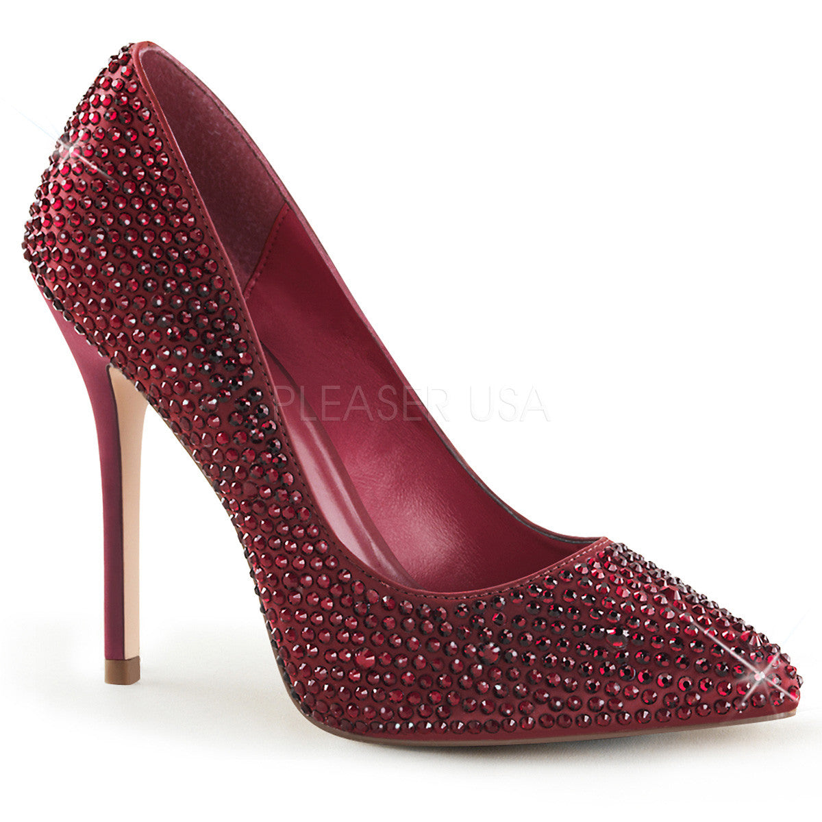 red rhinestone heels