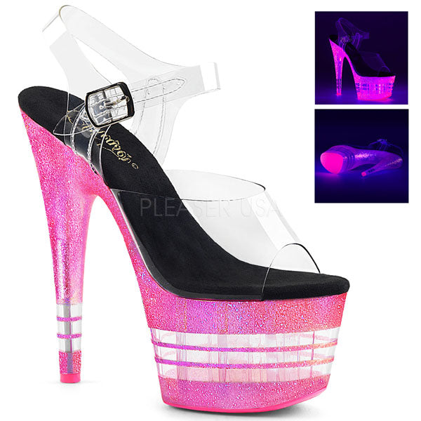 neon pink platform heels