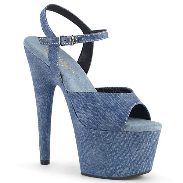 blue platform heels