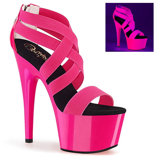 neon pink platform sandals