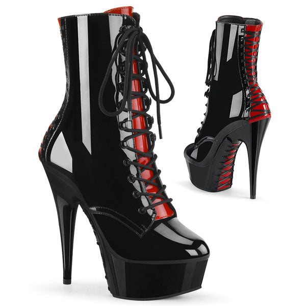 pleaser black ankle boots