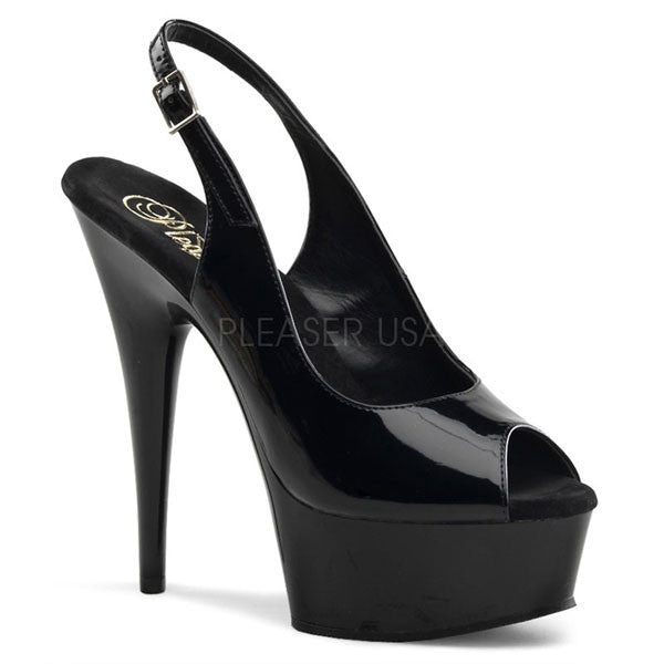 black slingback platform heels