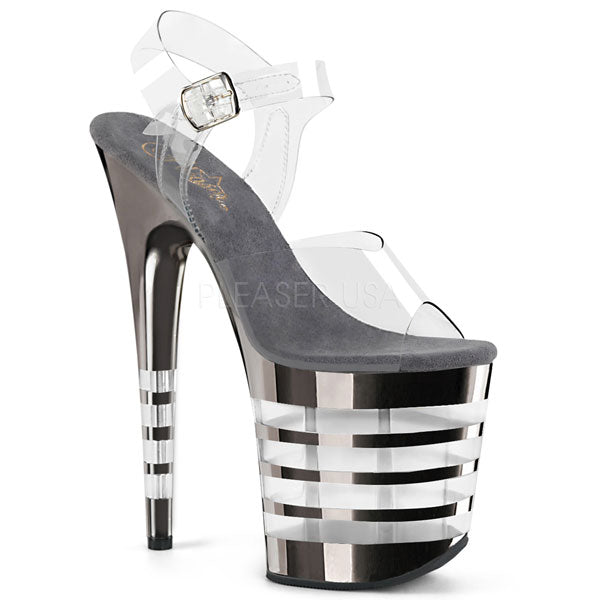 metallic platform heels